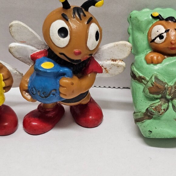 Rare Vintage 70s 4 Lot BULLY Vintage Figures Bee Bienchen The Beehive PVC 2" - Picture 5 of 15